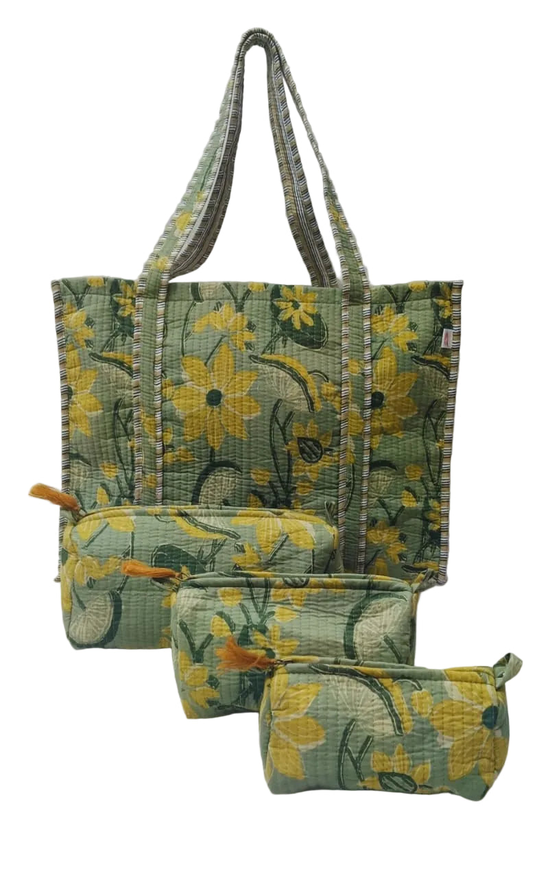 Tote Bag with set of 3 Pouches