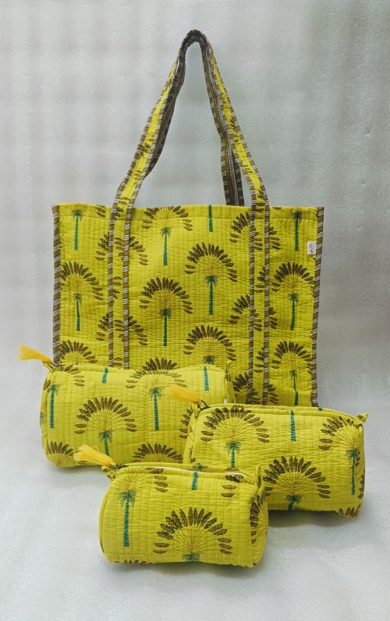 Tote Bag with set of 3 Pouches