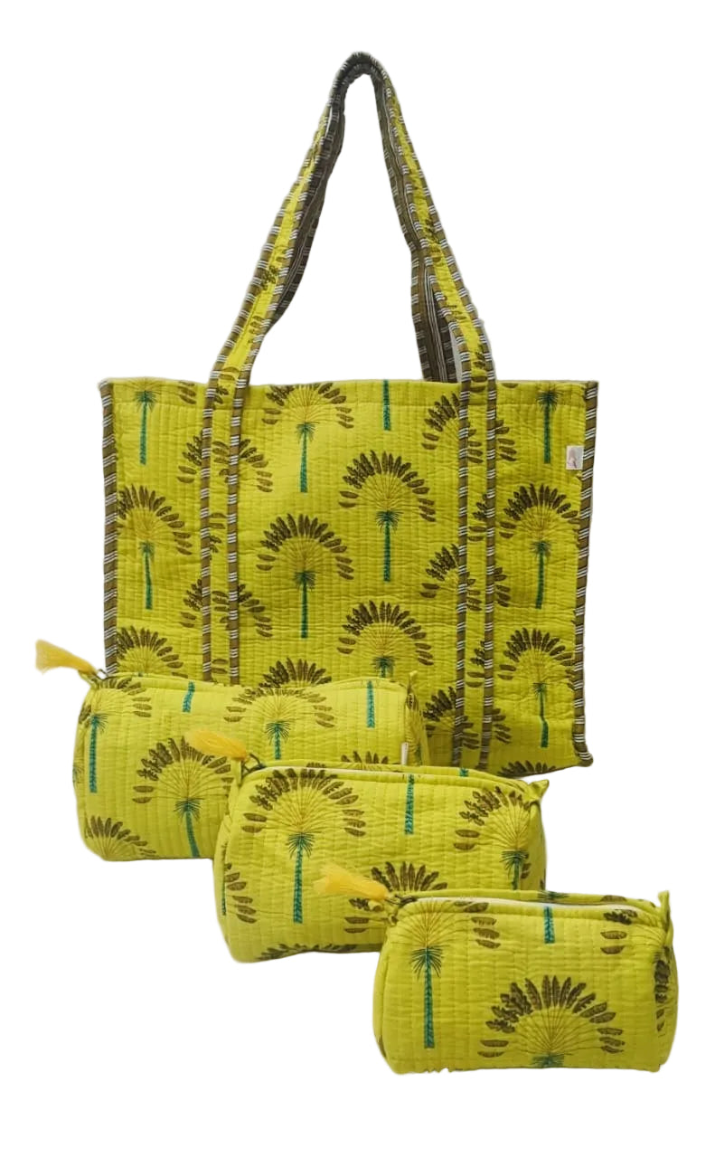 Tote Bag with set of 3 Pouches