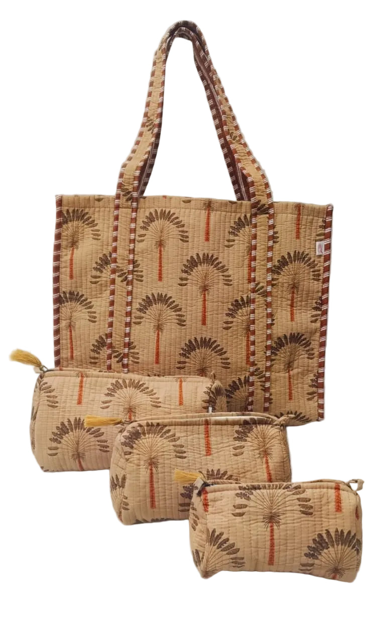 Tote Bag with set of 3 Pouches