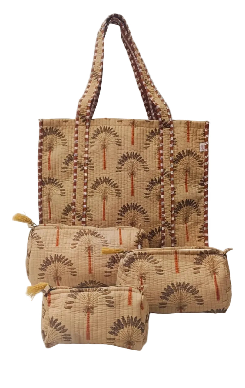 Tote Bag with set of 3 Pouches