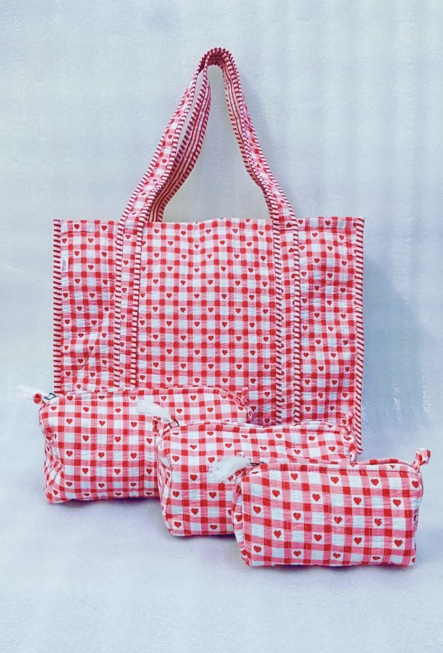 Tote Bag with set of 3 Pouches