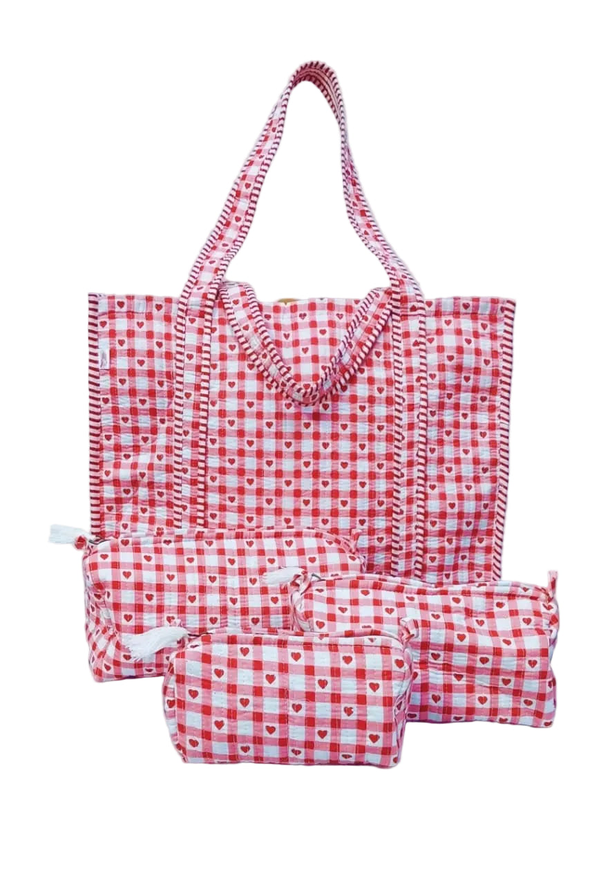 Tote Bag with set of 3 Pouches