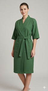 Waffle Cotton Premium Plain Style Unisex Bathrobe - Free Size