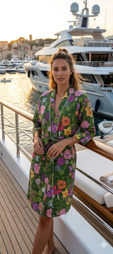 Cotton Kimono Handblock Printed Unisex Bathrobe - Free Size