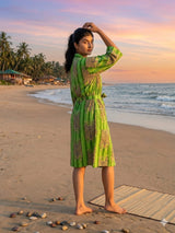 Cotton Kimono Handblock Printed Unisex Bathrobe - Free Size
