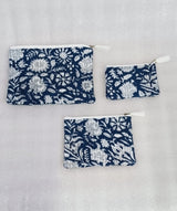 Set of 3 cosmetic Flat pouches