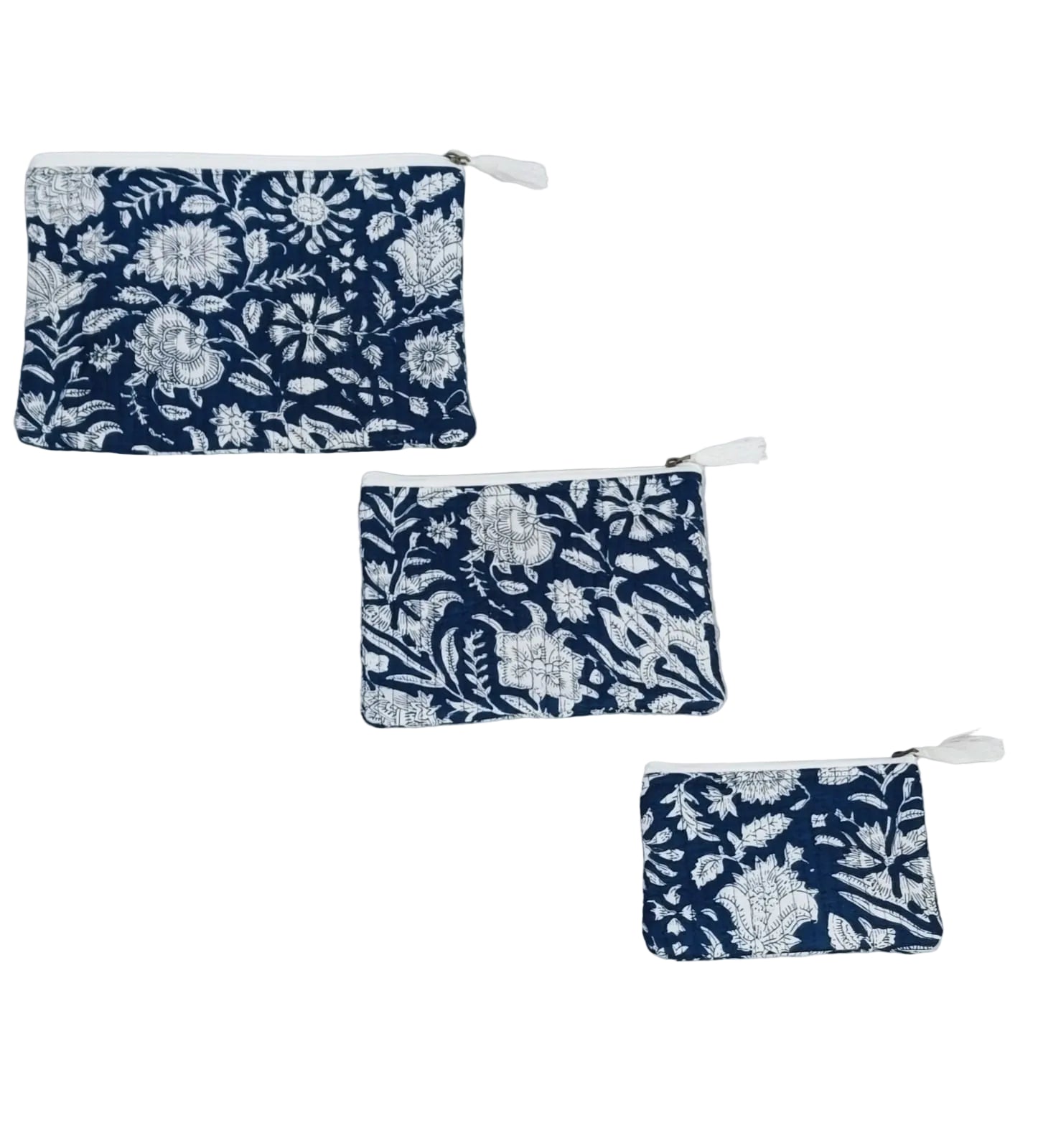 Set of 3 cosmetic Flat pouches