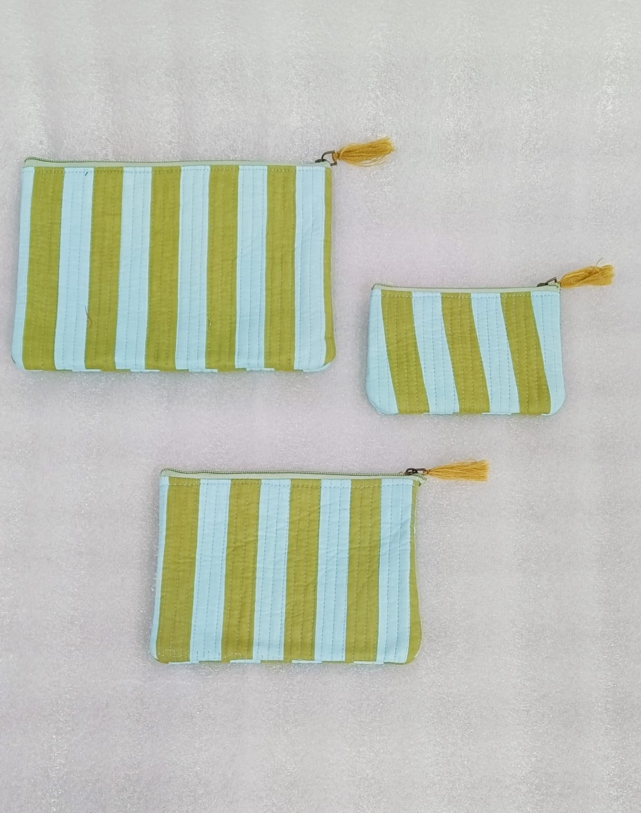 Set of 3 cosmetic Flat pouches