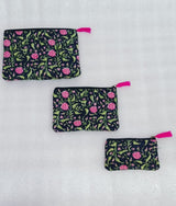 Set of 3 cosmetic Flat pouches