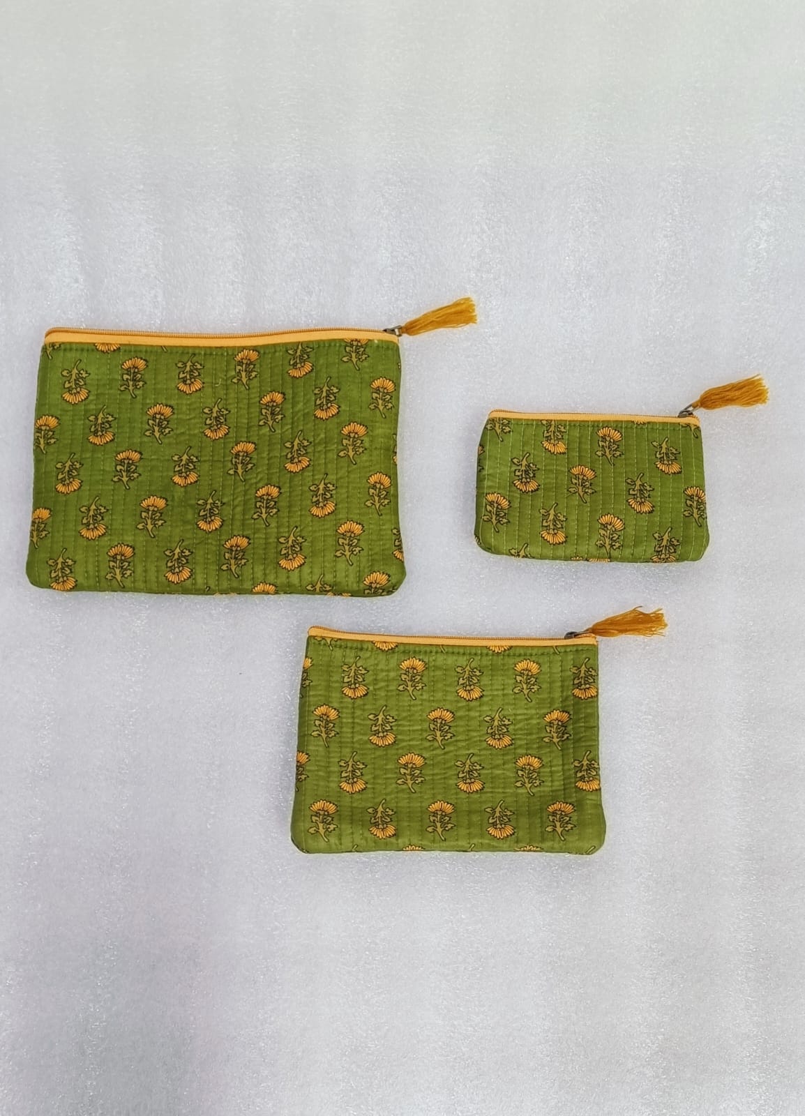 Set of 3 cosmetic Flat pouches
