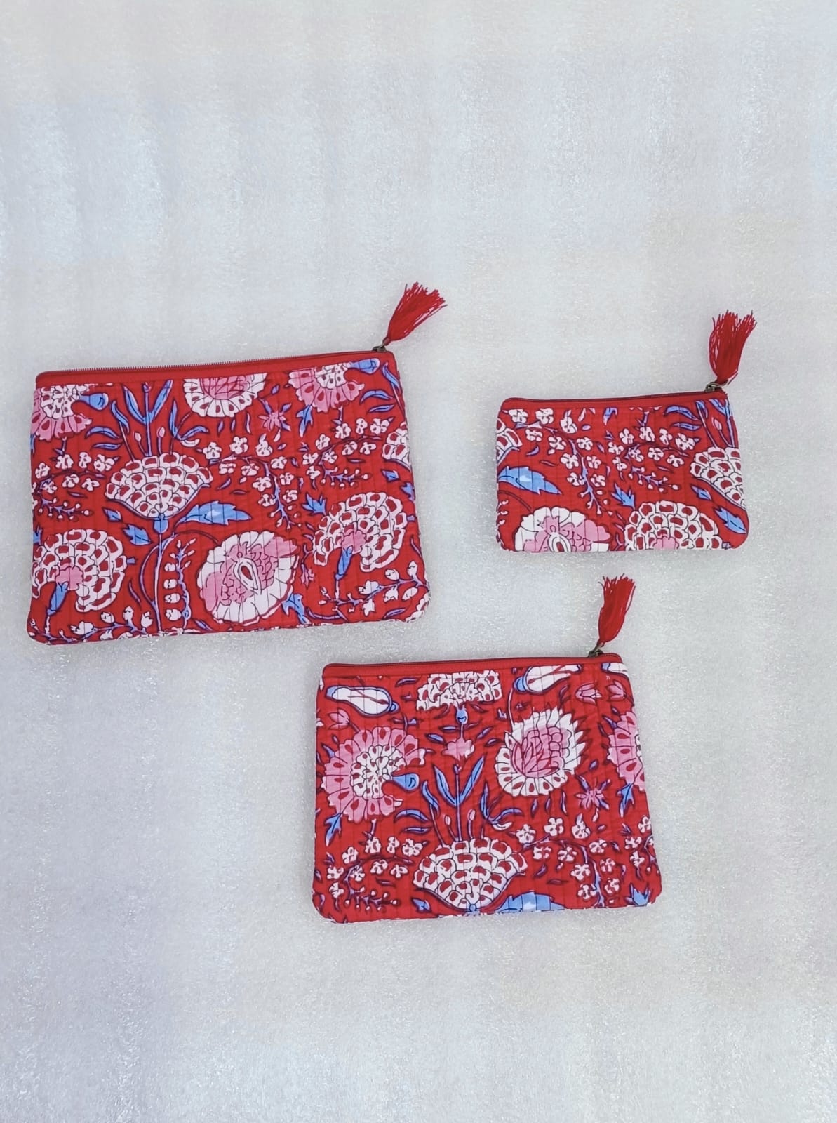 Set of 3 cosmetic Flat pouches