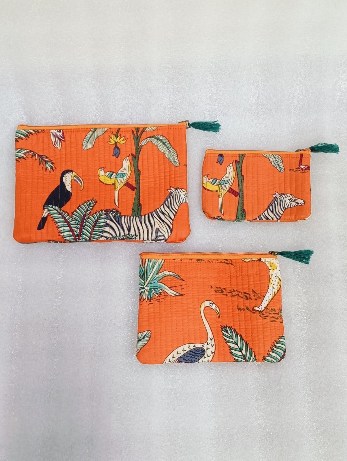 Set of 3 cosmetic Flat pouches