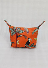 Quilted Block Printed Hobo Pouch with Zip closure and Snap Button