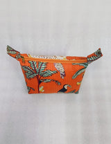 Quilted Block Printed Hobo Pouch with Zip closure and Snap Button