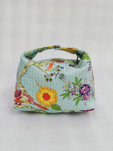 Quilted Block Printed Hobo Pouch with Zip closure and Snap Button