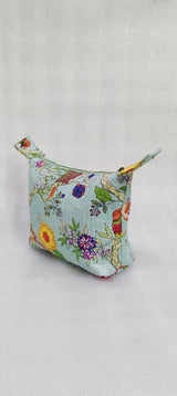 Quilted Block Printed Hobo Pouch with Zip closure and Snap Button