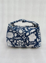 Quilted Block Printed Hobo Pouch with Zip closure and Snap Button