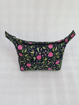 Quilted Block Printed Hobo Pouch with Zip closure and Snap Button