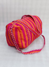 Block Printed Quilted Duffle Bag with Concealed Zip