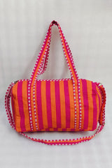 Block Printed Quilted Duffle Bag with Concealed Zip