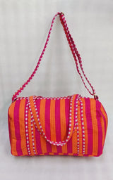 Block Printed Quilted Duffle Bag with Concealed Zip