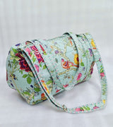 Block Printed Quilted Duffle Bag with Concealed Zip