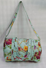 Block Printed Quilted Duffle Bag with Concealed Zip