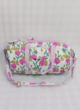 Block Printed Quilted Duffle Bag with Concealed Zip