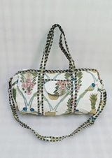 Block Printed Quilted Duffle Bag with Concealed Zip