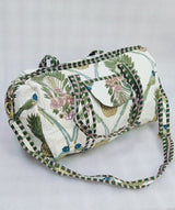 Block Printed Quilted Duffle Bag with Concealed Zip