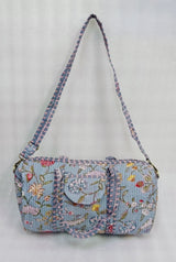 Block Printed Quilted Duffle Bag with Concealed Zip