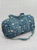 Block Printed Quilted Duffle Bag with Concealed Zip