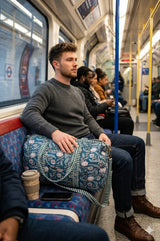 Block Printed Quilted Duffle Bag with Concealed Zip