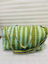 Block Printed Quilted Duffle Bag with Concealed Zip