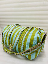 Block Printed Quilted Duffle Bag with Concealed Zip