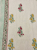 Super King Size HandBlock Printed Kantha Bedcover with 2 Pillow covers (108x108 inches)