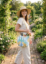Quilted Handblock printed Slouch Shoulder Bag with bow