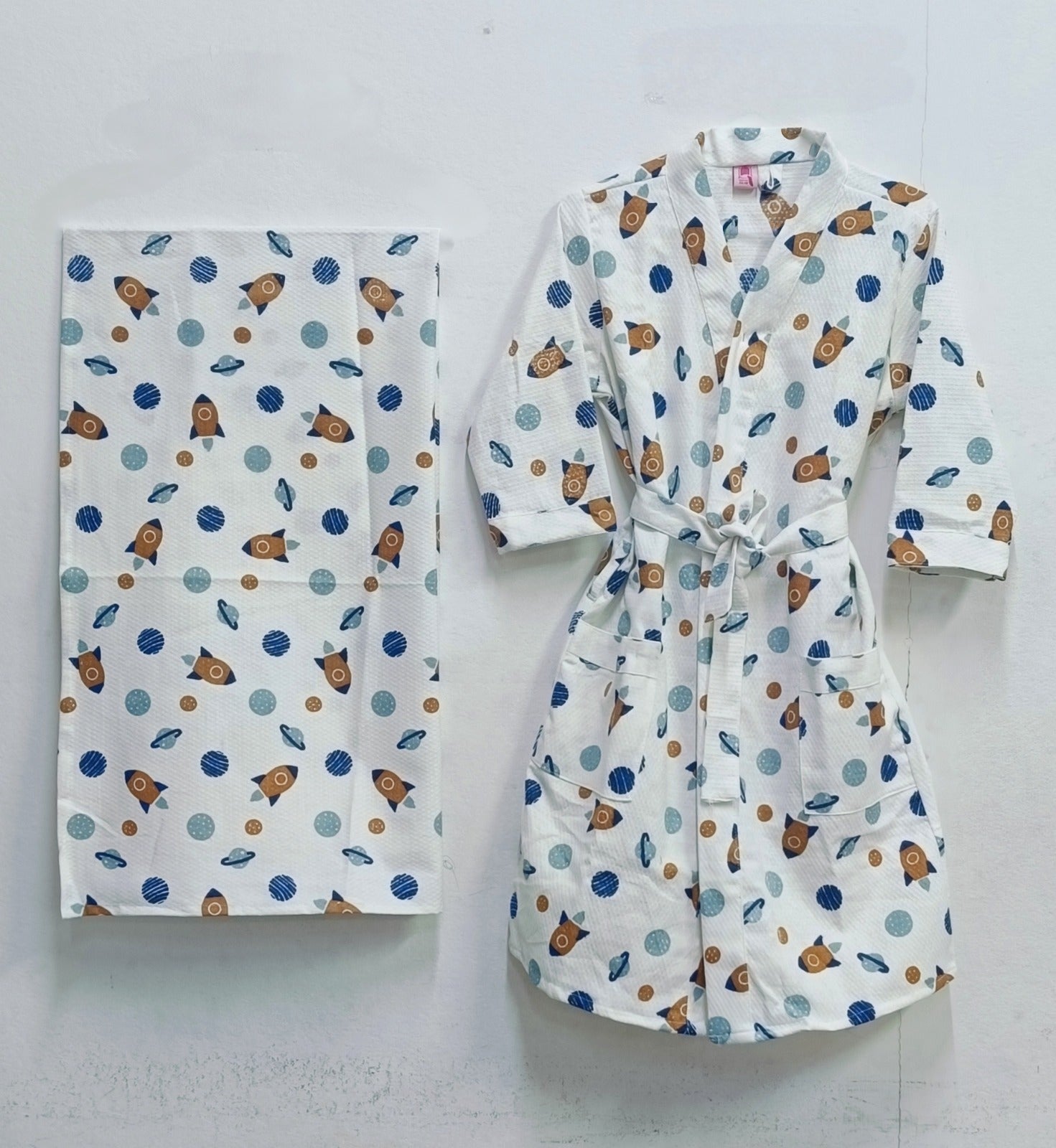Kids Bathrobe and Bath-towel Gift Set with Box | 4-13 years