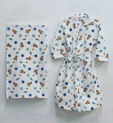 Kids Bathrobe and Bath-towel Gift Set with Box | 4-13 years