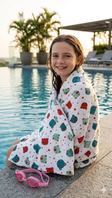Kids Bathrobe and Bath-towel Gift Set with Box | 4-13 years
