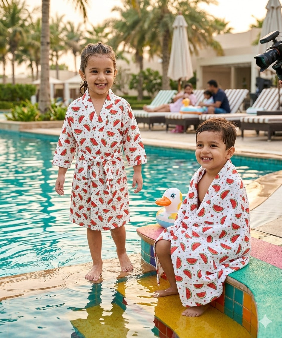 Kids Bathrobe and Bath-towel Gift Set with Box | 4-13 years