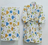 Kids Bathrobe and Bath-towel Gift Set with Box | 4-13 years