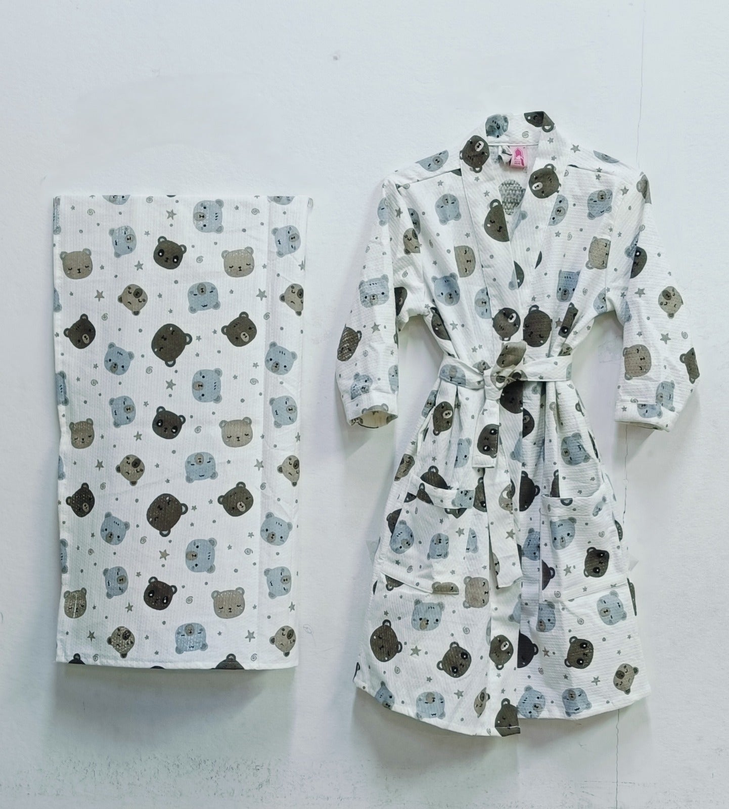 Kids Bathrobe and Bath-towel Gift Set with Box | 4-13 years
