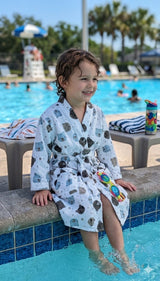 Kids Bathrobe and Bath-towel Gift Set with Box | 4-13 years