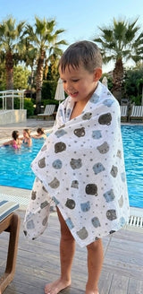 Kids Bathrobe and Bath-towel Gift Set with Box | 4-13 years