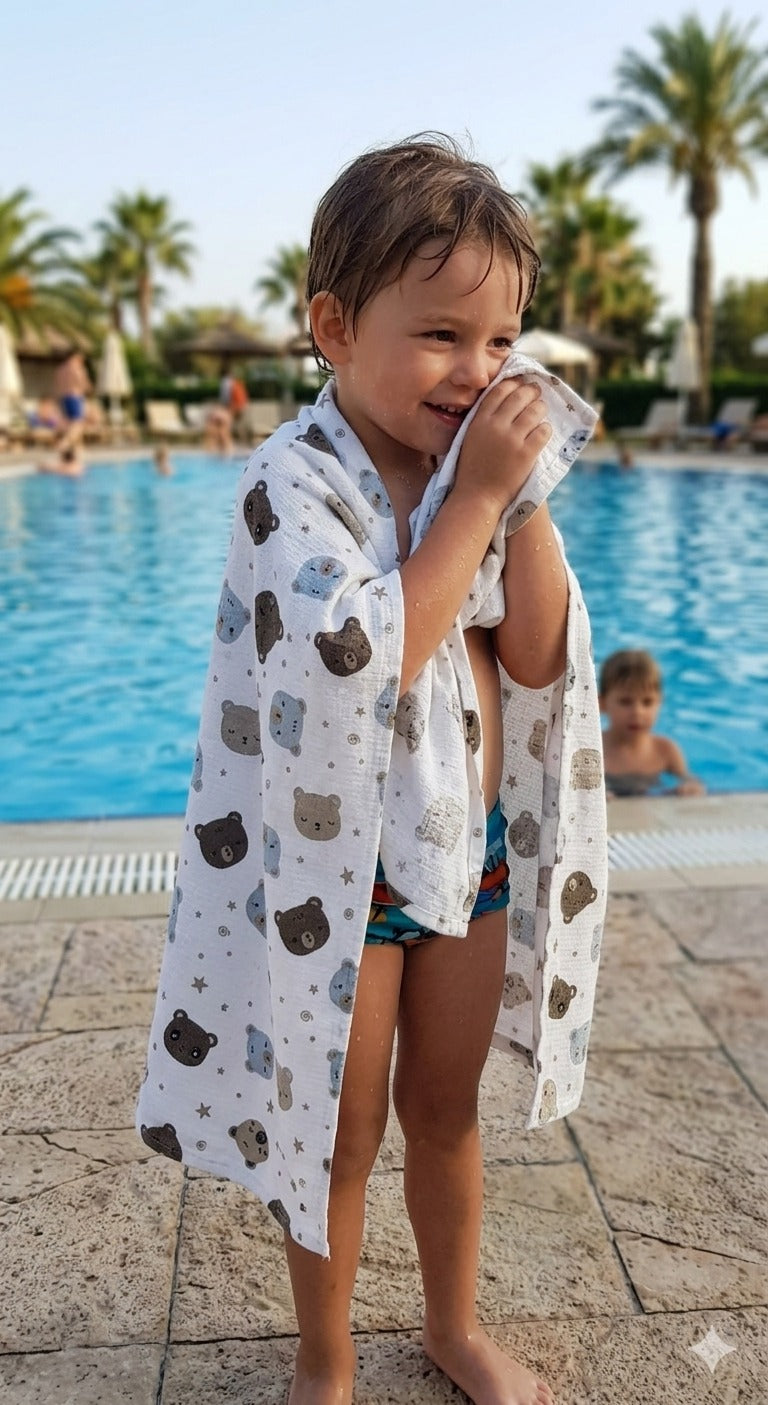 Kids Bathrobe and Bath-towel Gift Set with Box | 4-13 years