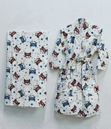 Kids Bathrobe and Bath-towel Gift Set with Box | 4-13 years