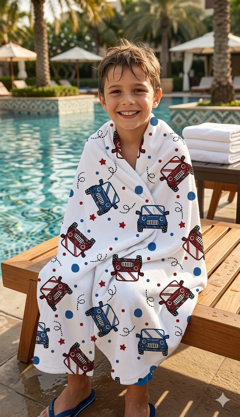 Kids Bathrobe and Bath-towel Gift Set with Box | 4-13 years