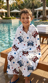 Kids Bathrobe and Bath-towel Gift Set with Box | 4-13 years